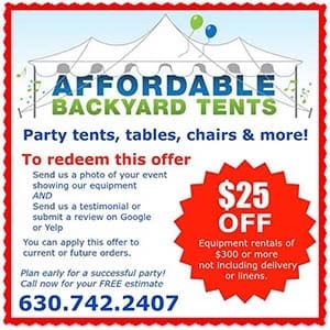 Clarendon Hills IL Tent Rental Coupon
